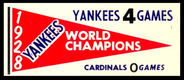61F Pennant Decals 1928 Yankees